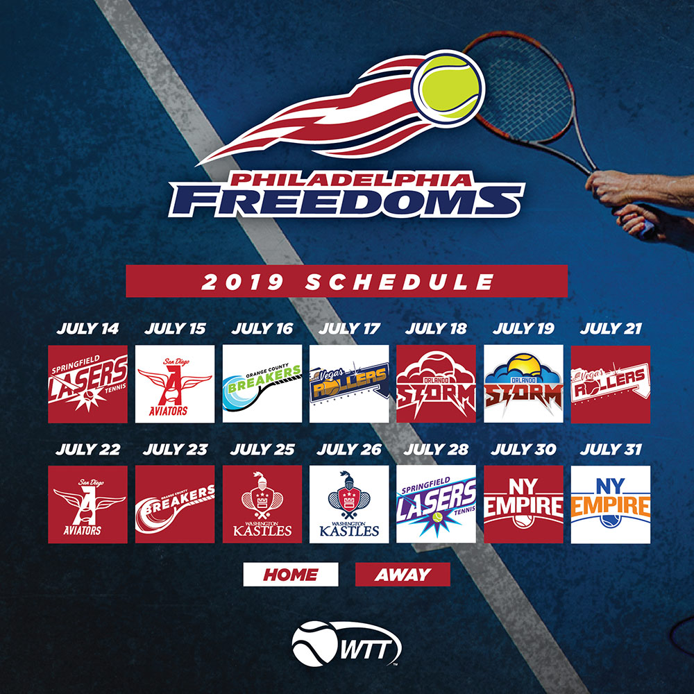 2019 Calendar Philadelphia Freedoms